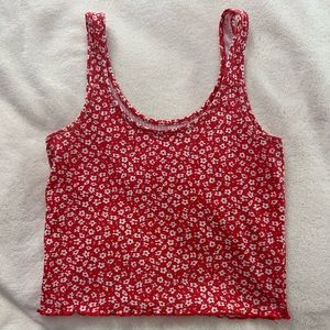 PacSun red and white floral tank